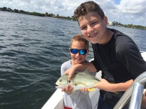 These guys had fun reeling in this Jack Crevalle with 6 lb test line on Thursday.
