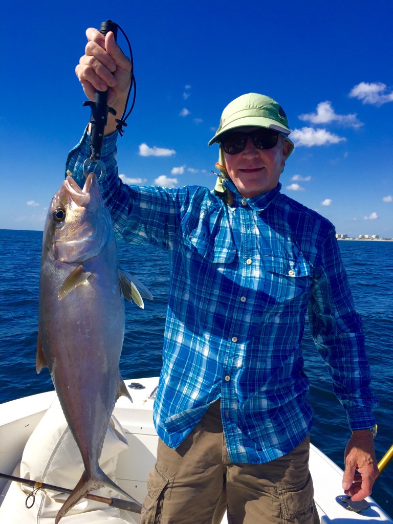 April 5- A nice 28" amberjack ate a live speedo during our morning offshore charter on the little boat.